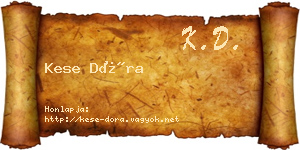 Kese Dóra névjegykártya